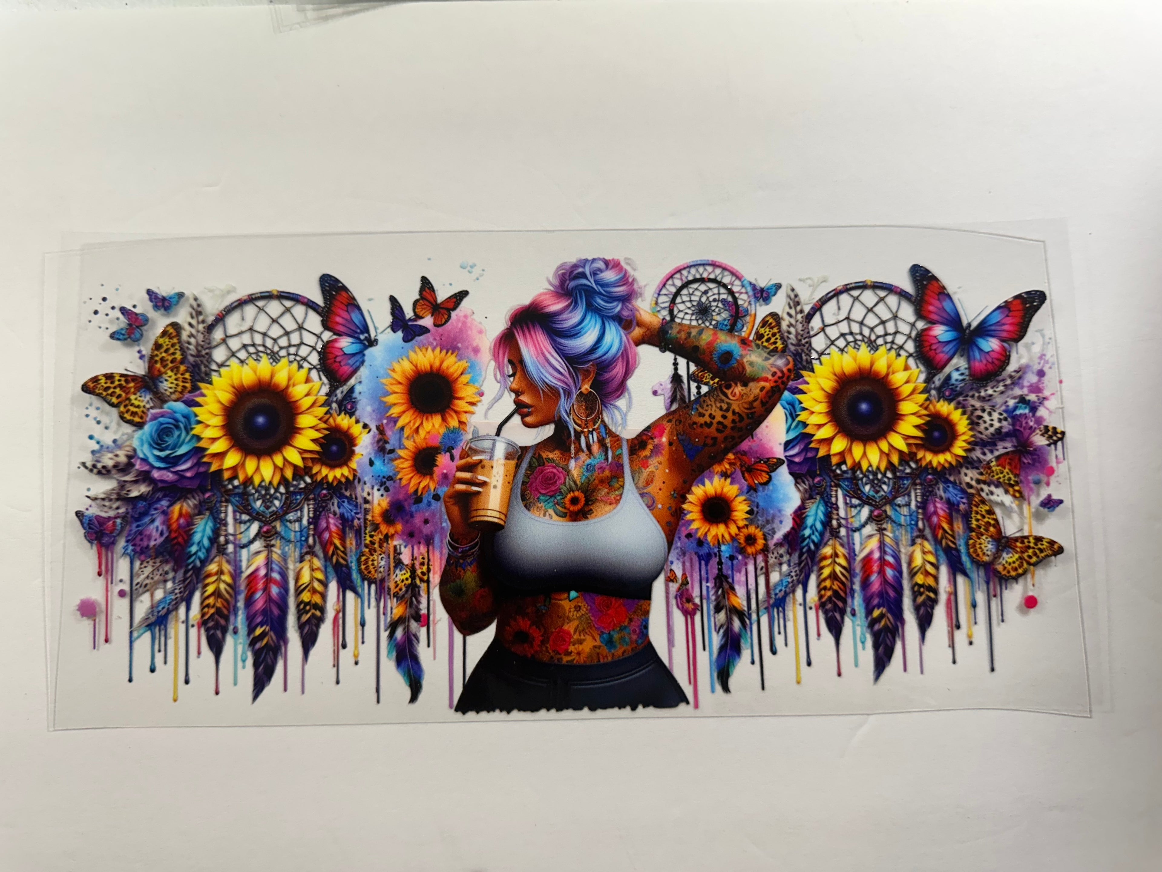 FL-04 lady & dream catcher & flower