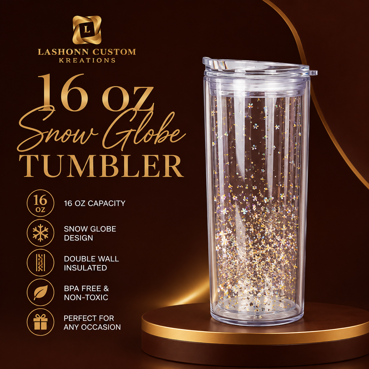 100-16 oz snow globe