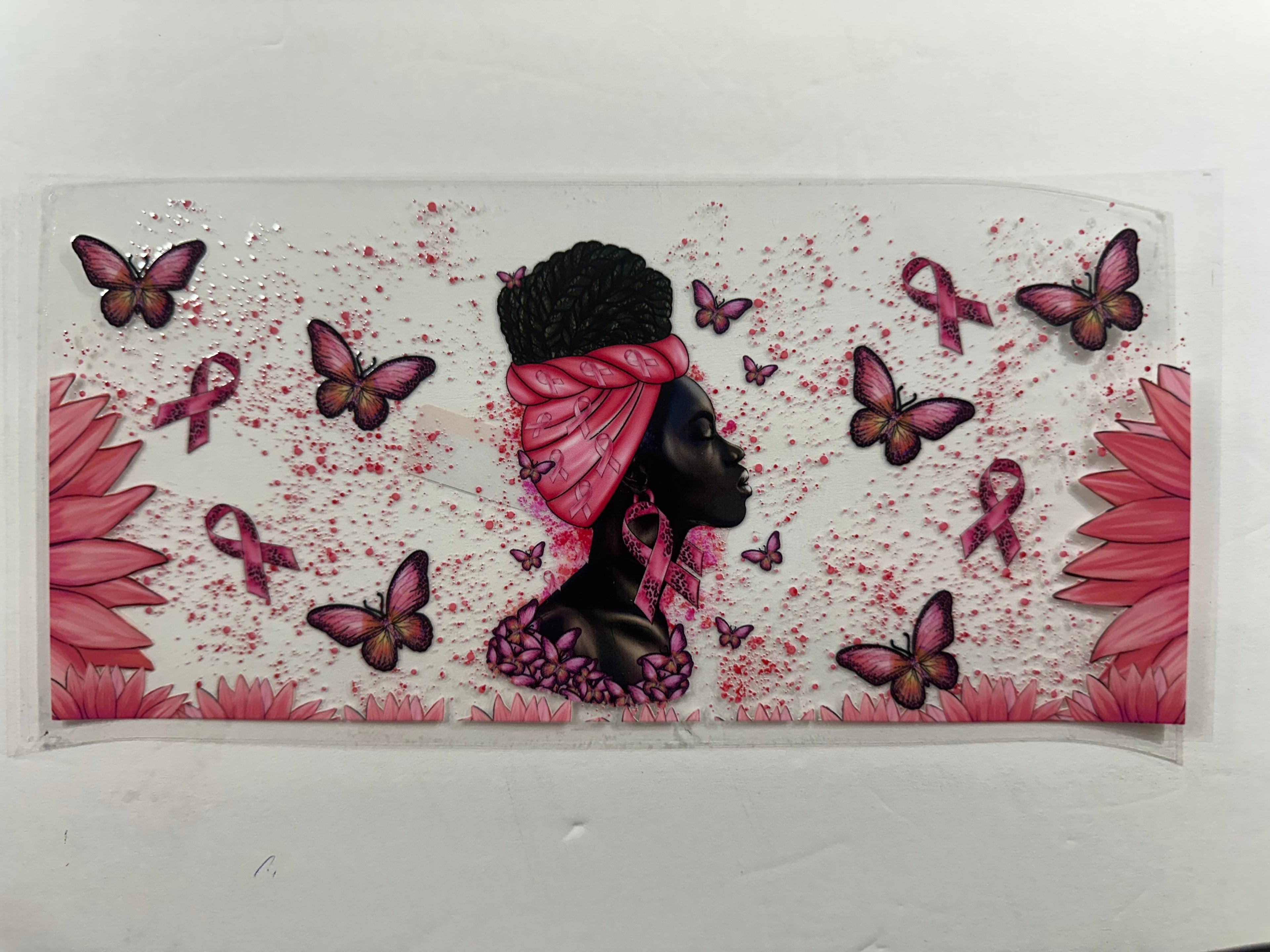 R-020 black lady cancer ribbon
