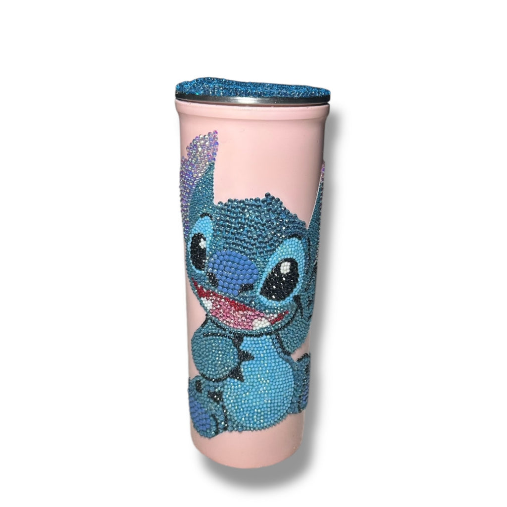 Stitch in pink Stones w/ rhinestone lid
