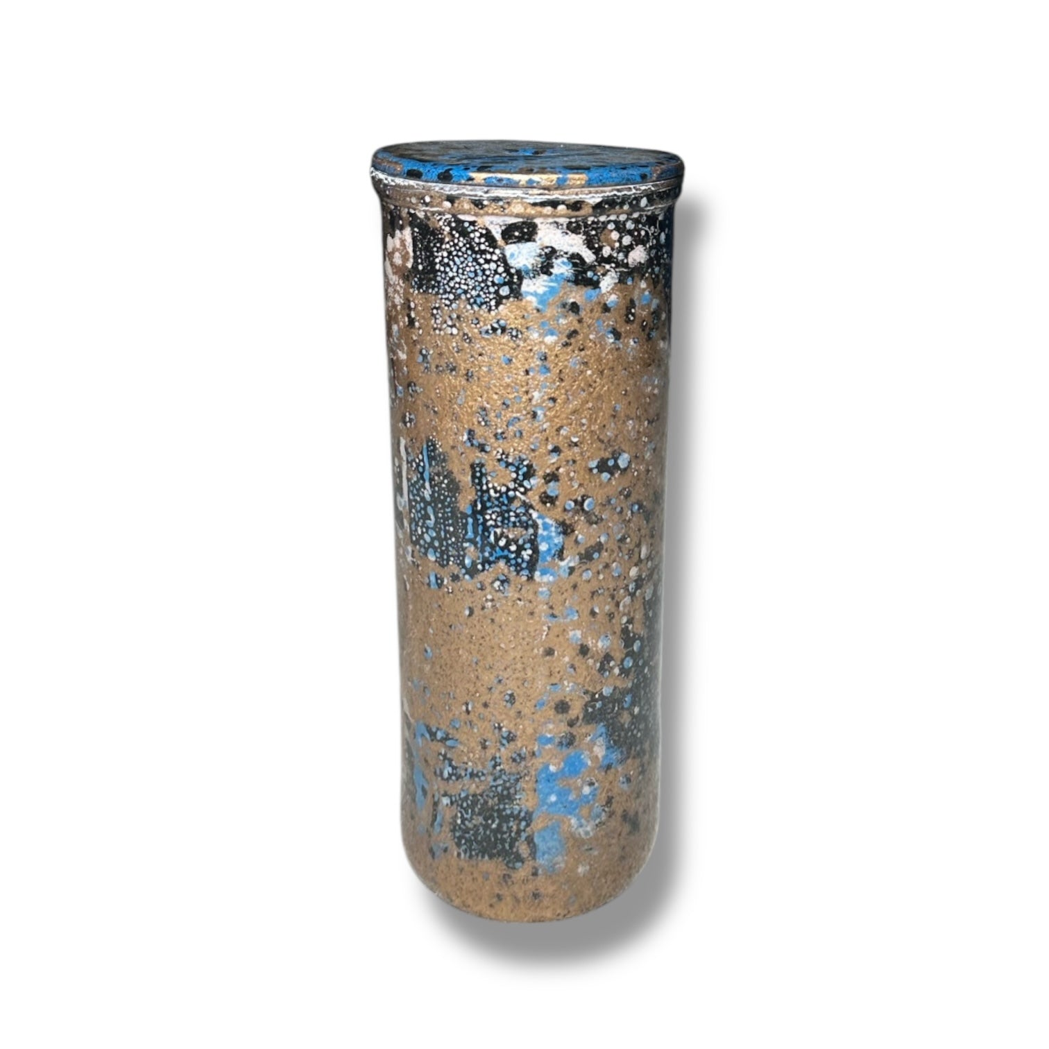 Gold and blue w/ dripping lid