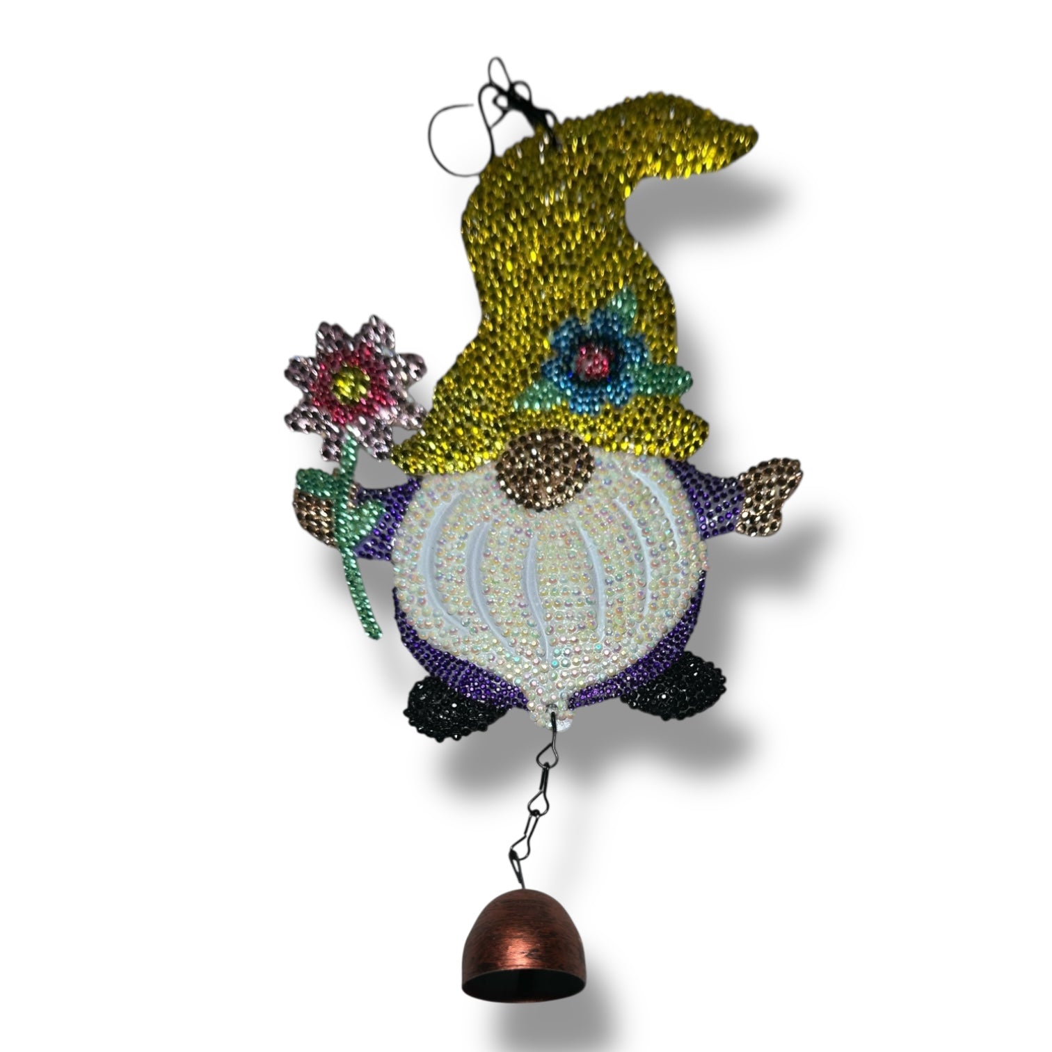 Rhinestone Gnome Wind Chimes
