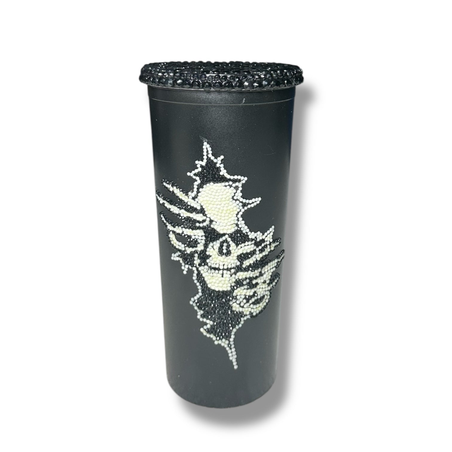 Skull w/ black rhinestone lid